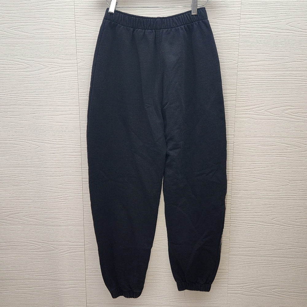 Zara Foil Metallic Paint Joggers Sweatpants Black Silver Size Small - Picture 7 of 9